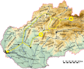 Plánovaná trasa Expedície (Ne)známe Slovensko 2016