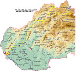 Plánovaná trasa Expedície (Ne)známe Slovensko 2013