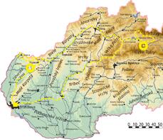 Plánovaná trasa Expedície (Ne)známe Slovensko 2016